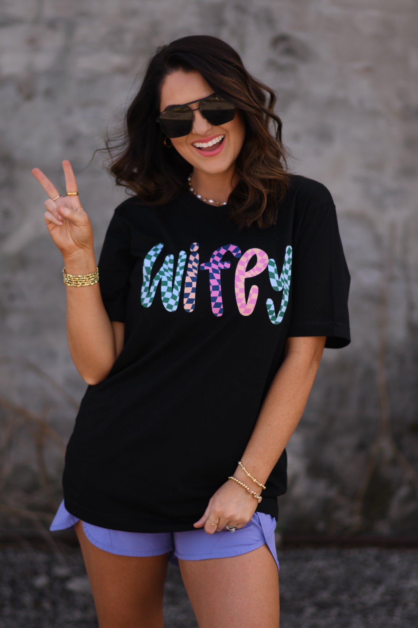 Wifey Checkered Tee