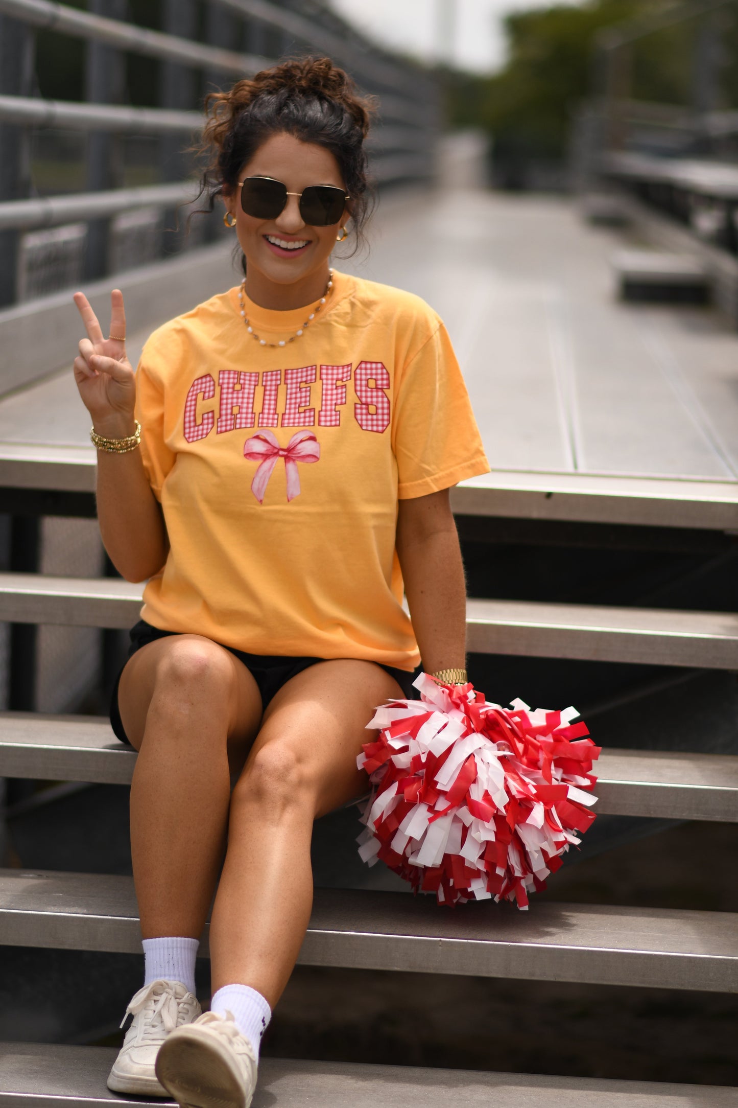 Chiefs Gingham Bow Tee
