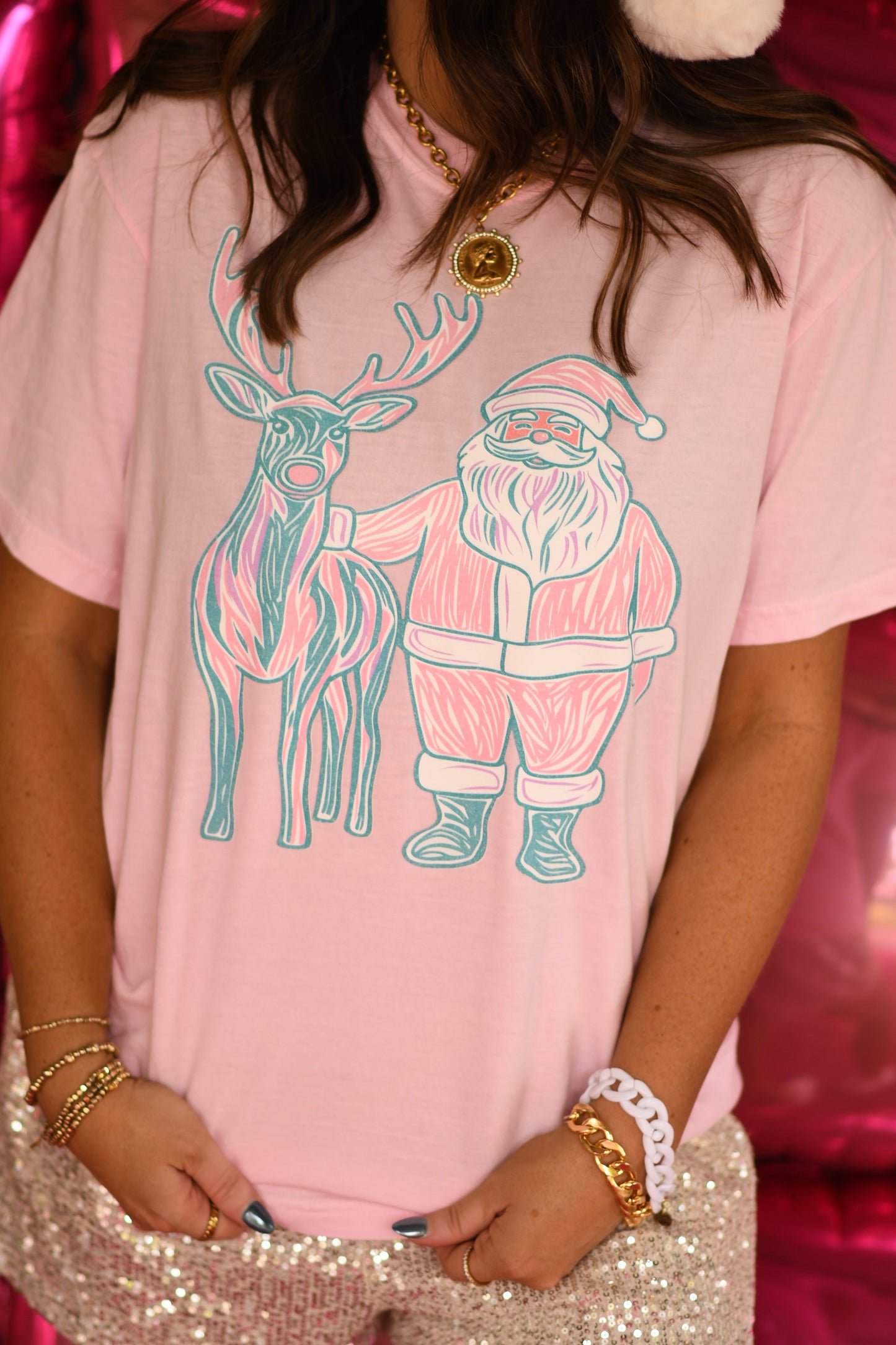 Santa & Reindeer Sketch Tee