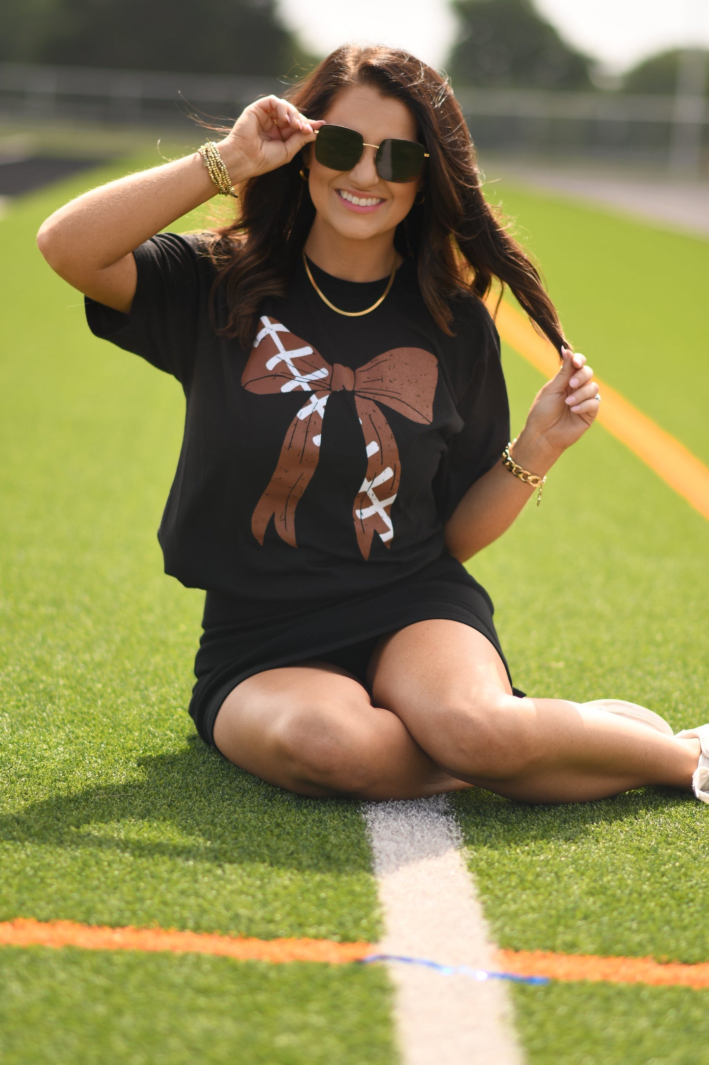 RTS Football Bow Tee