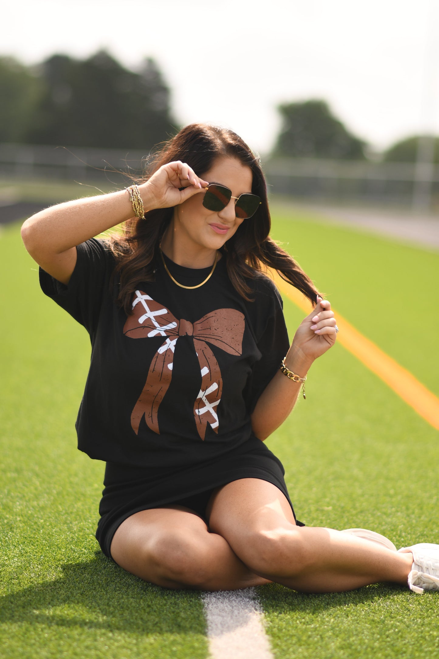 RTS Football Bow Tee