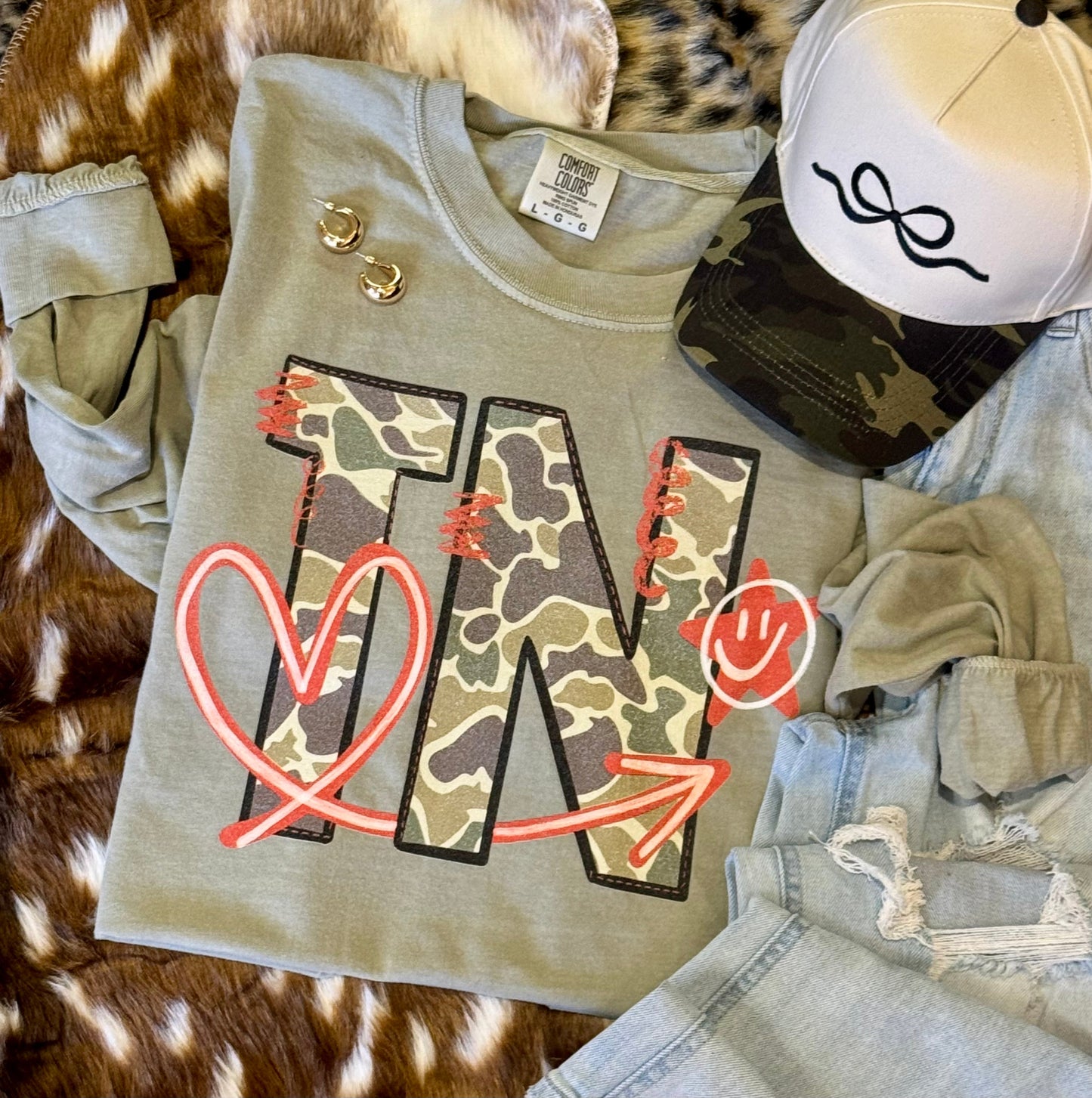 OK Camo Doodle State Tee/Long Sleeve