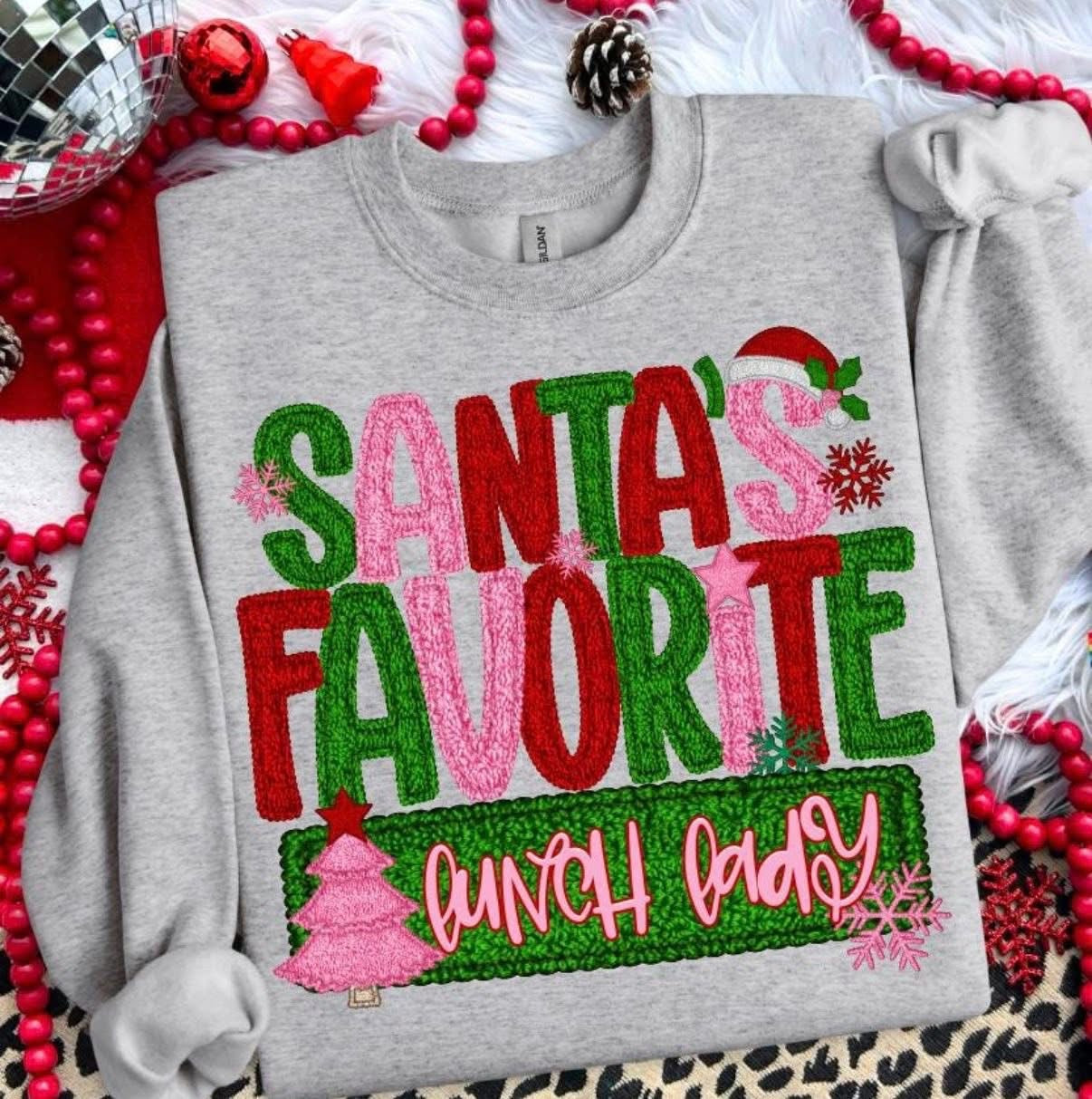 Faux Glitter Santa's Favorite Sweatshirt or Tshirts - WS
