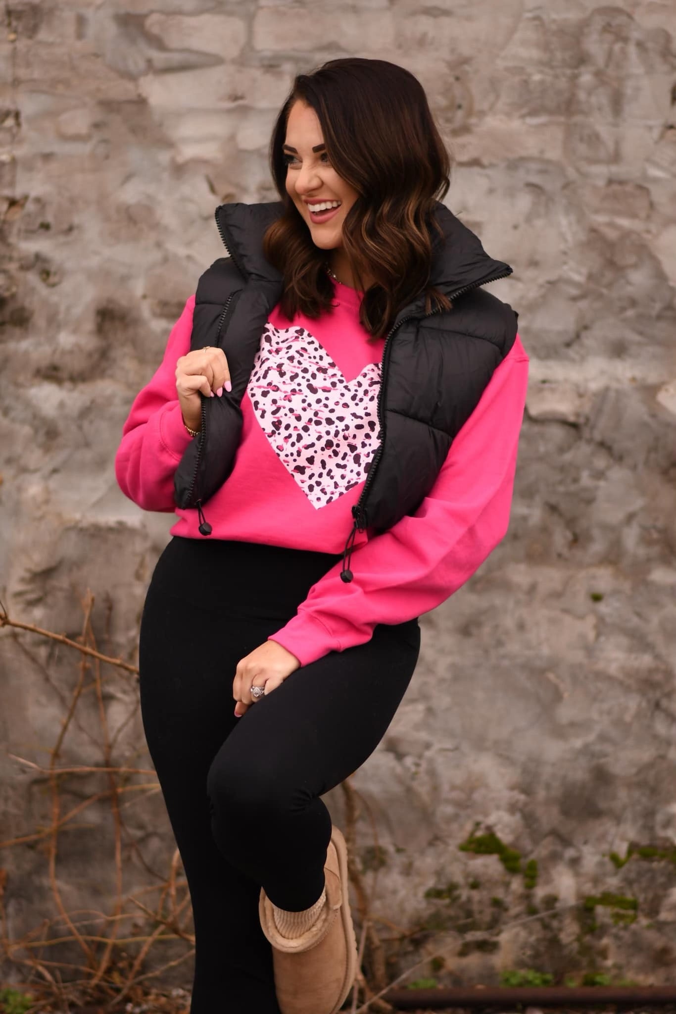 RTS Black Cropped Puffer Vest