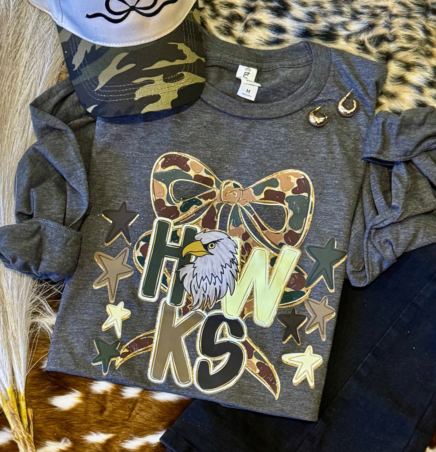 Hawks Camo Bow Tee / Long Sleeve