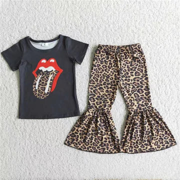 Girls Leopard Rock Flare Set