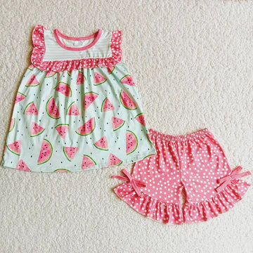 Girls Ruffle Watermelon Set