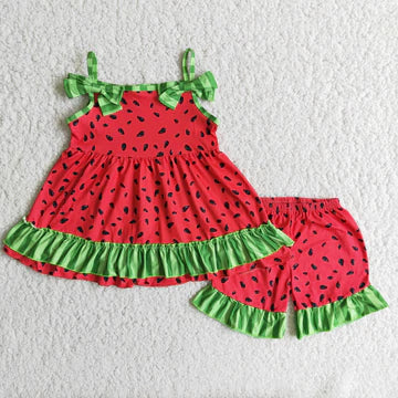 Girls Too Sweet Watermelon Shorts Set