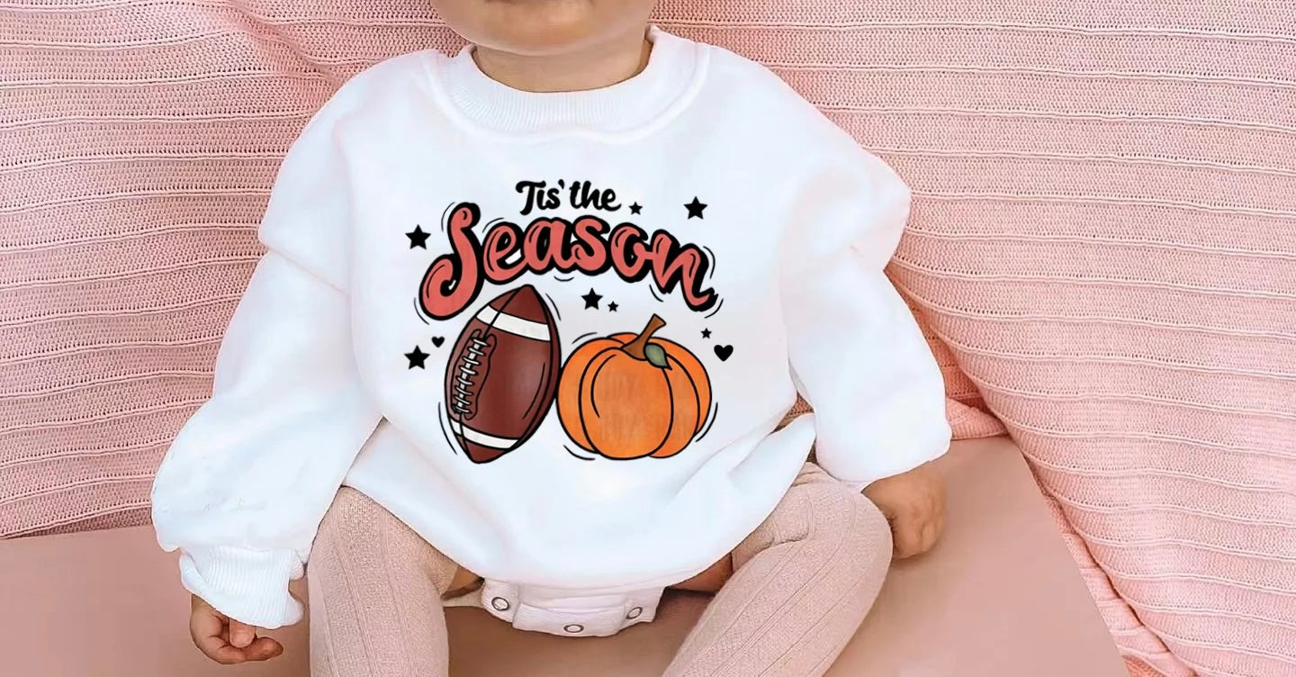 Boys & Girls Tis The Season Football sweatshirt romper