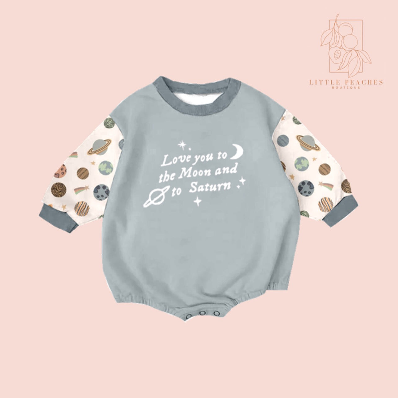 Love you to the moon & Saturn rompers & tees 🪐