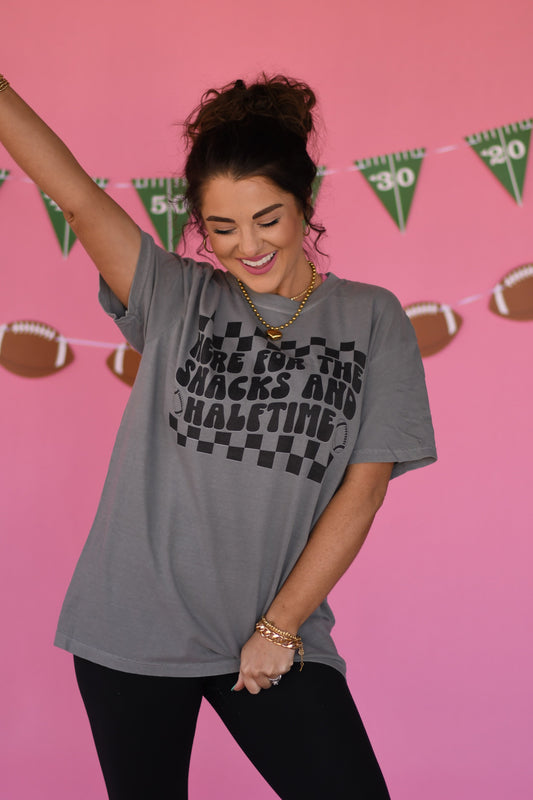 Grey Here For The Snacks And Halftime Tee/Long Sleeve Tee