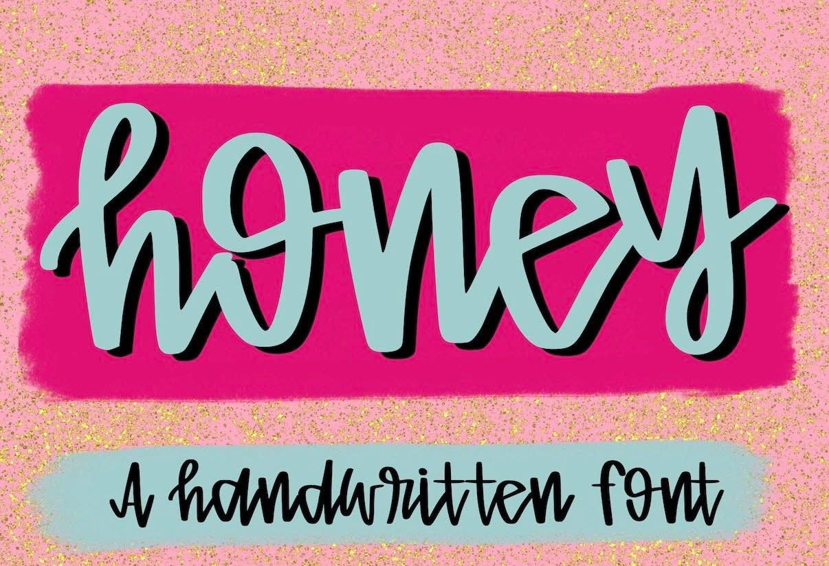 Puff & Glitter Name sweatshirts - HONEY FONT - WS