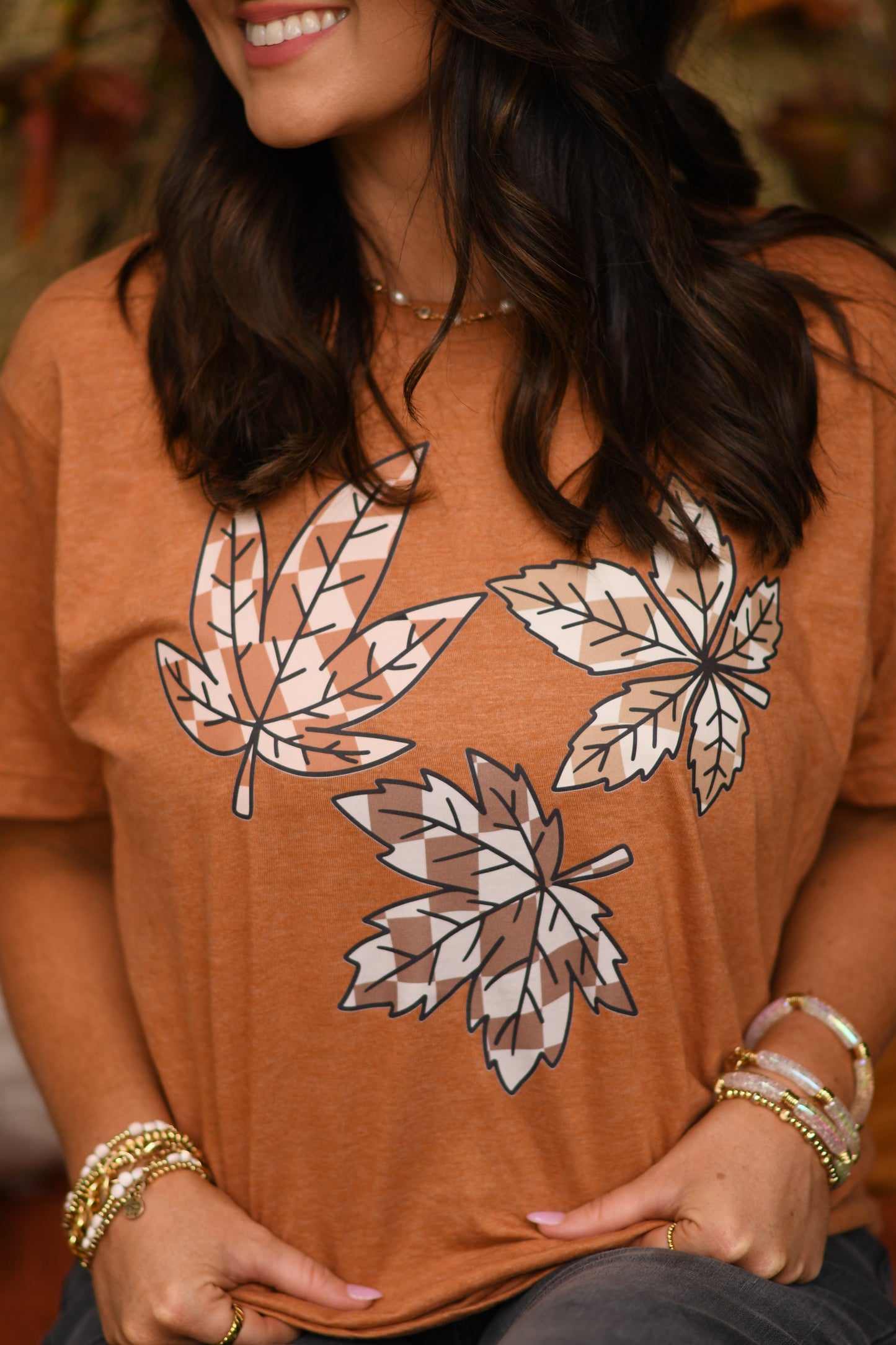 Checkered Leaves Tee