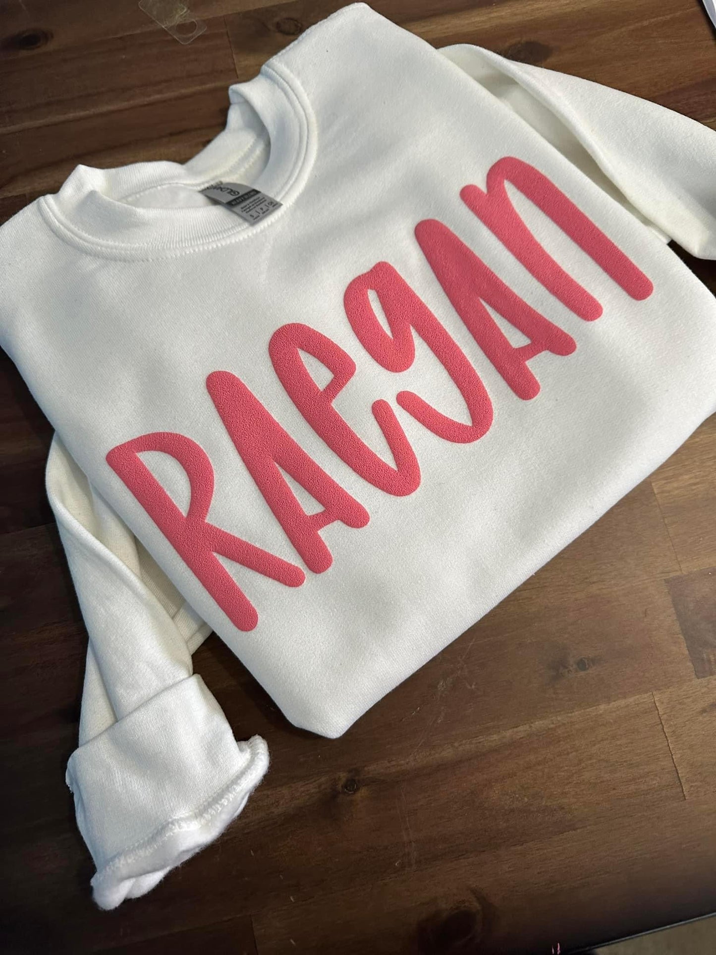 Puff Name sweatshirts (no glitter backing) - WS
