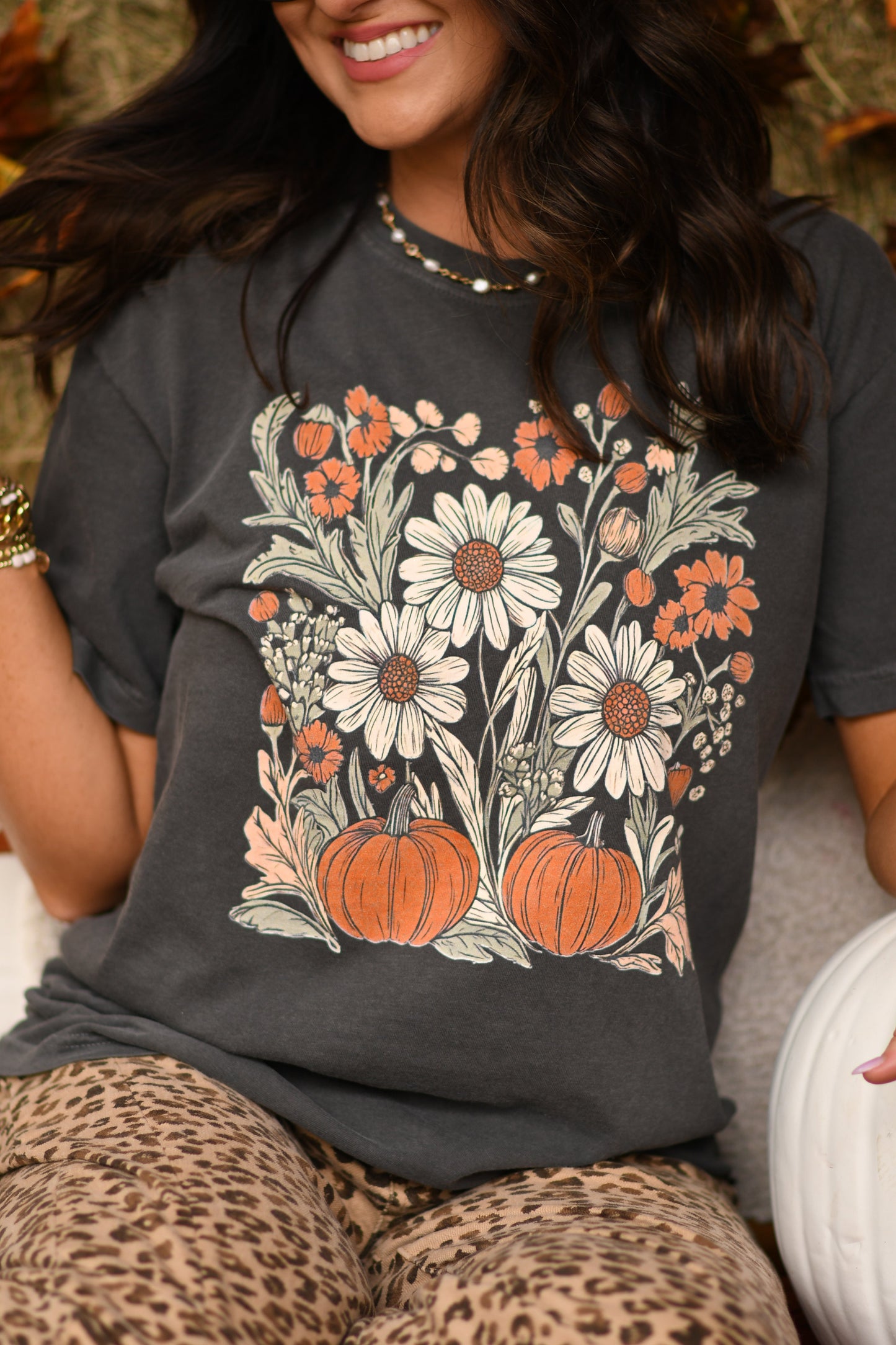 Fall Florals and Pumpkins Tee