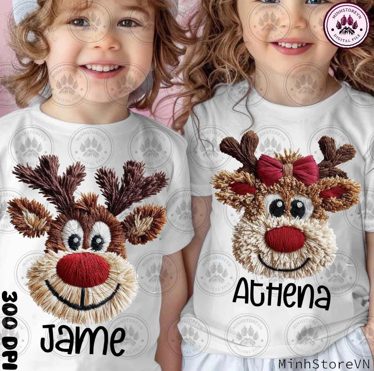 Reindeer name Sweatshirt or Tshirts - WS