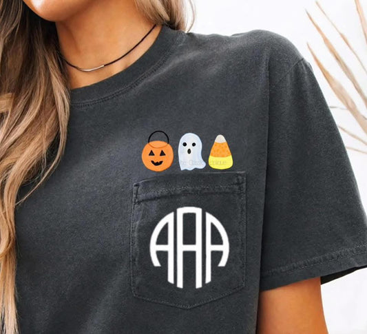 Halloween Theme Pocket Mono Tee - WS