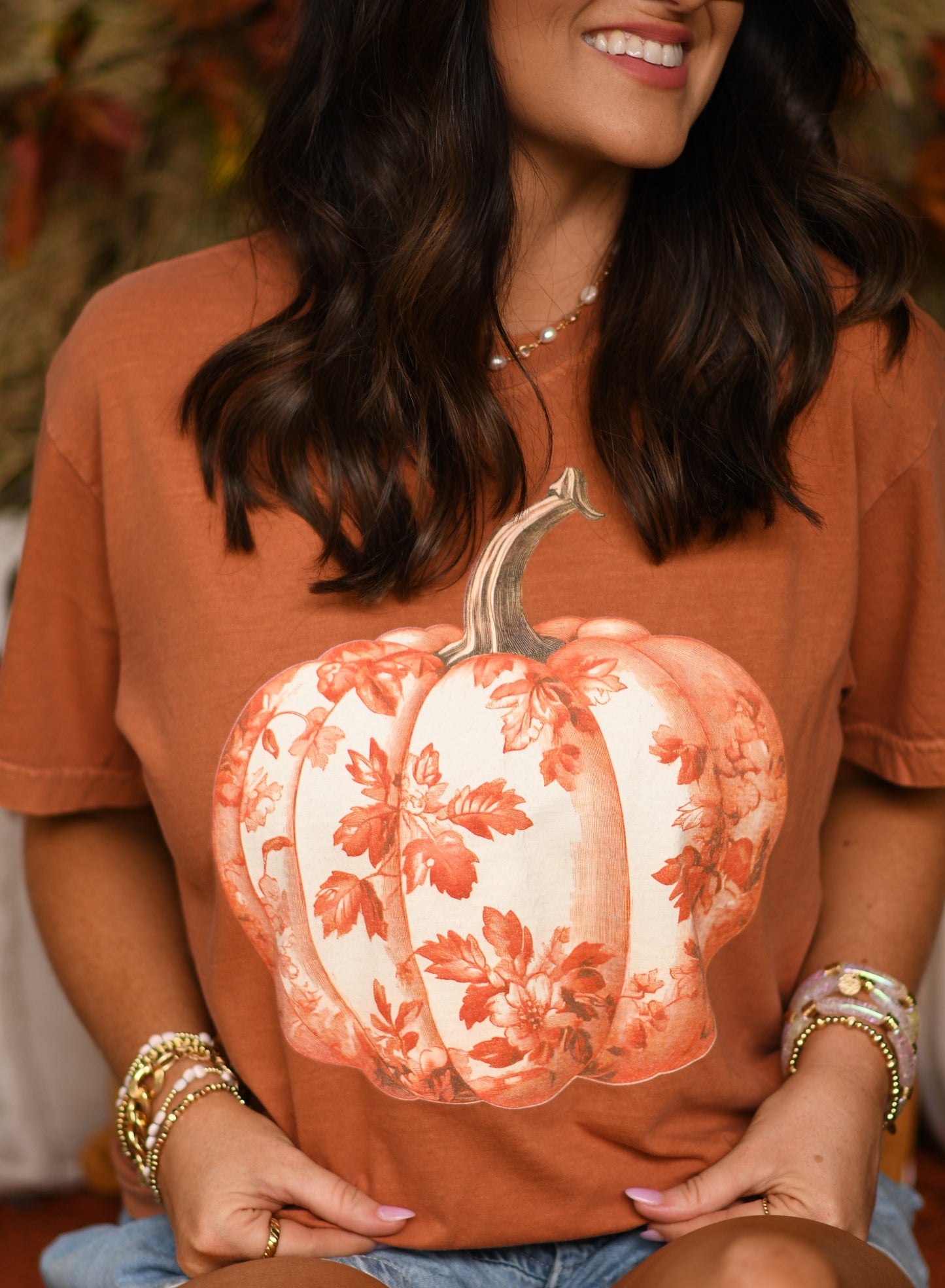Orange Chinoiserie Pumpkin Tee