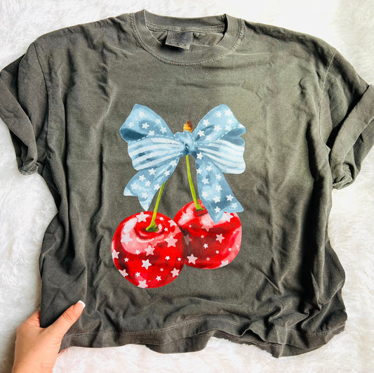 USA Cherry Tee OR Crop Graphic