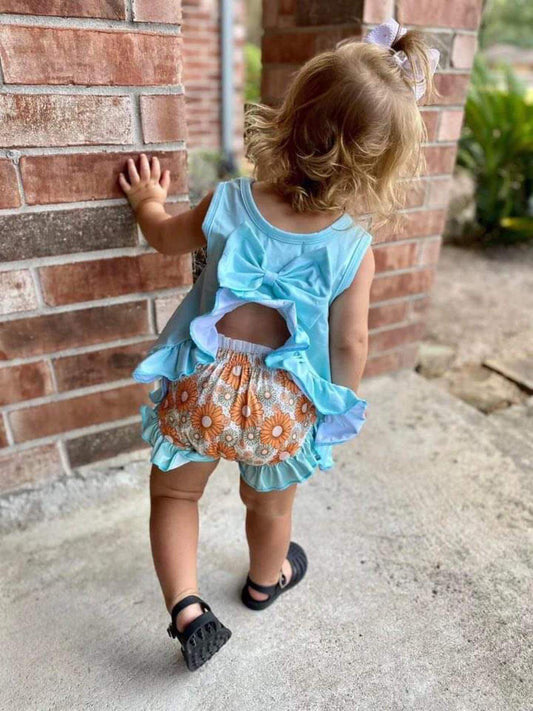 Open Bow Back Floral Bummie & Short Sets Preorder