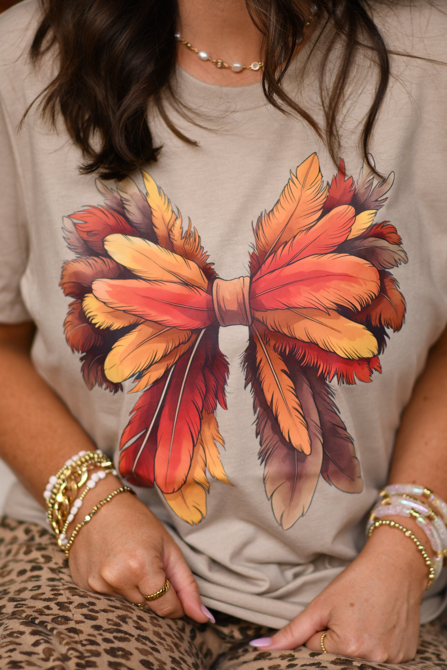 Feather Bow Tee