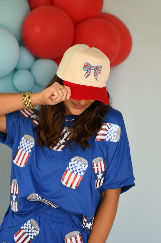 RTS Red Patriotic Bow Hat
