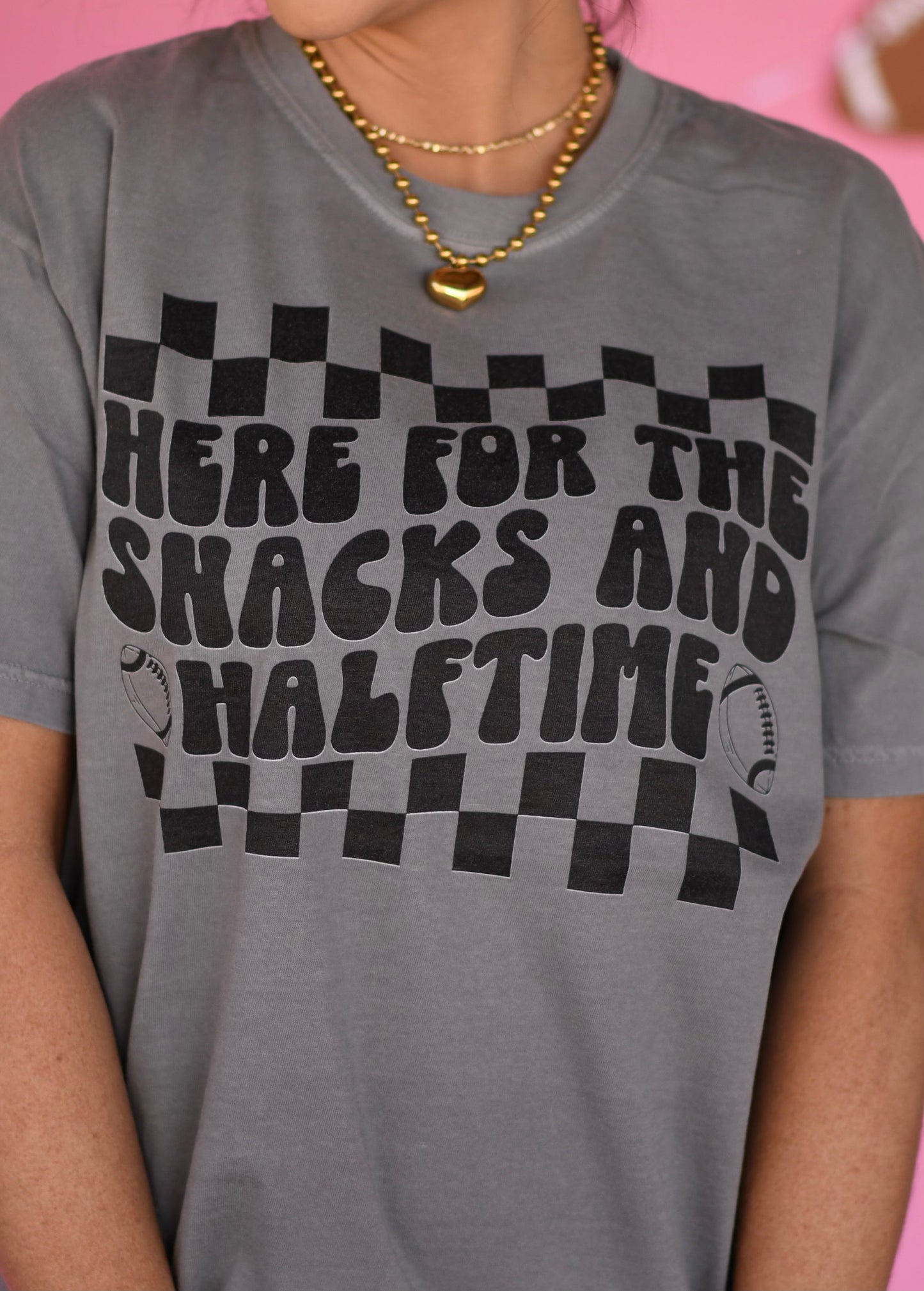 Grey Here For The Snacks And Halftime Tee/Long Sleeve Tee