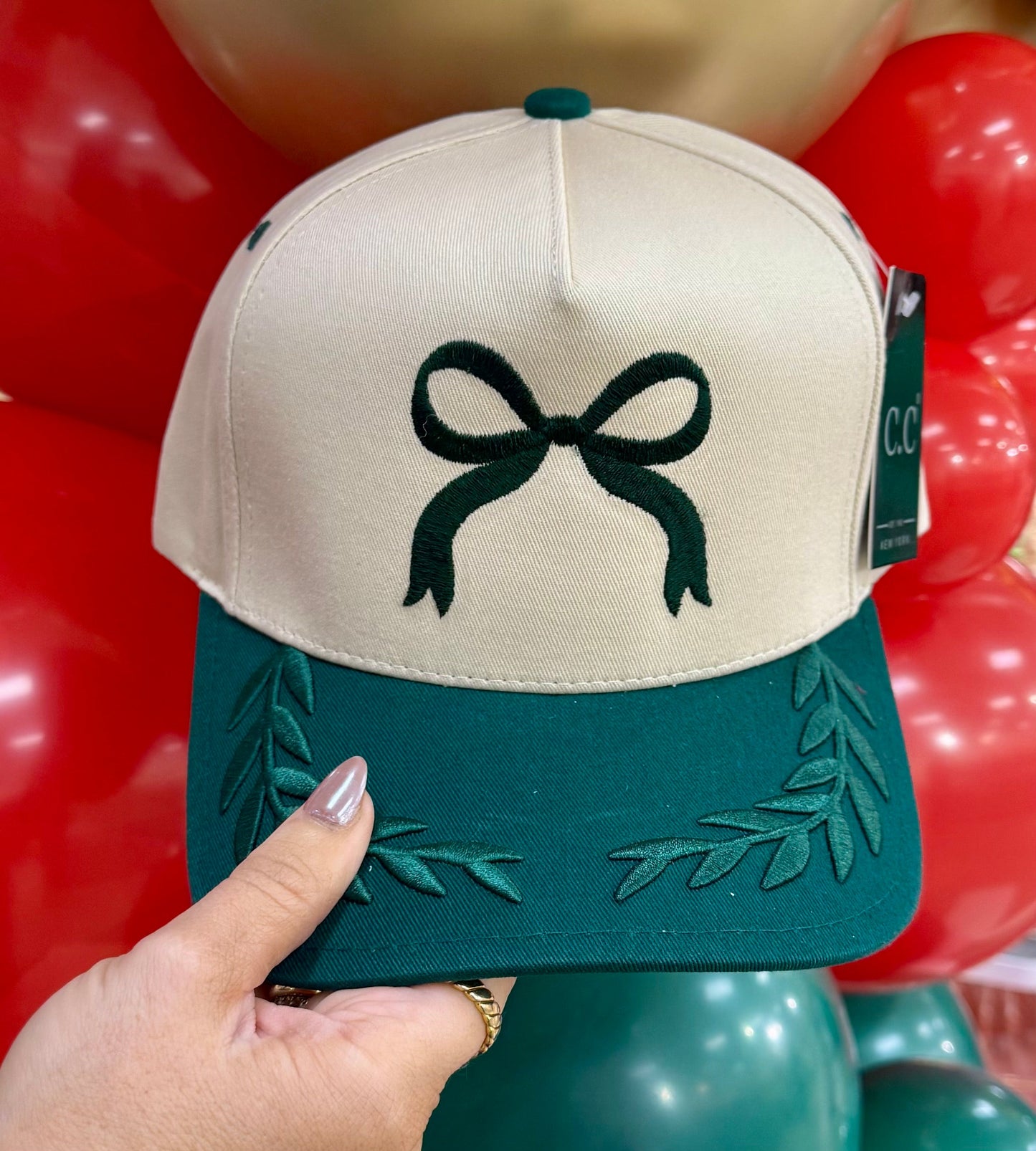 Green Bow Bay Leaf Hat