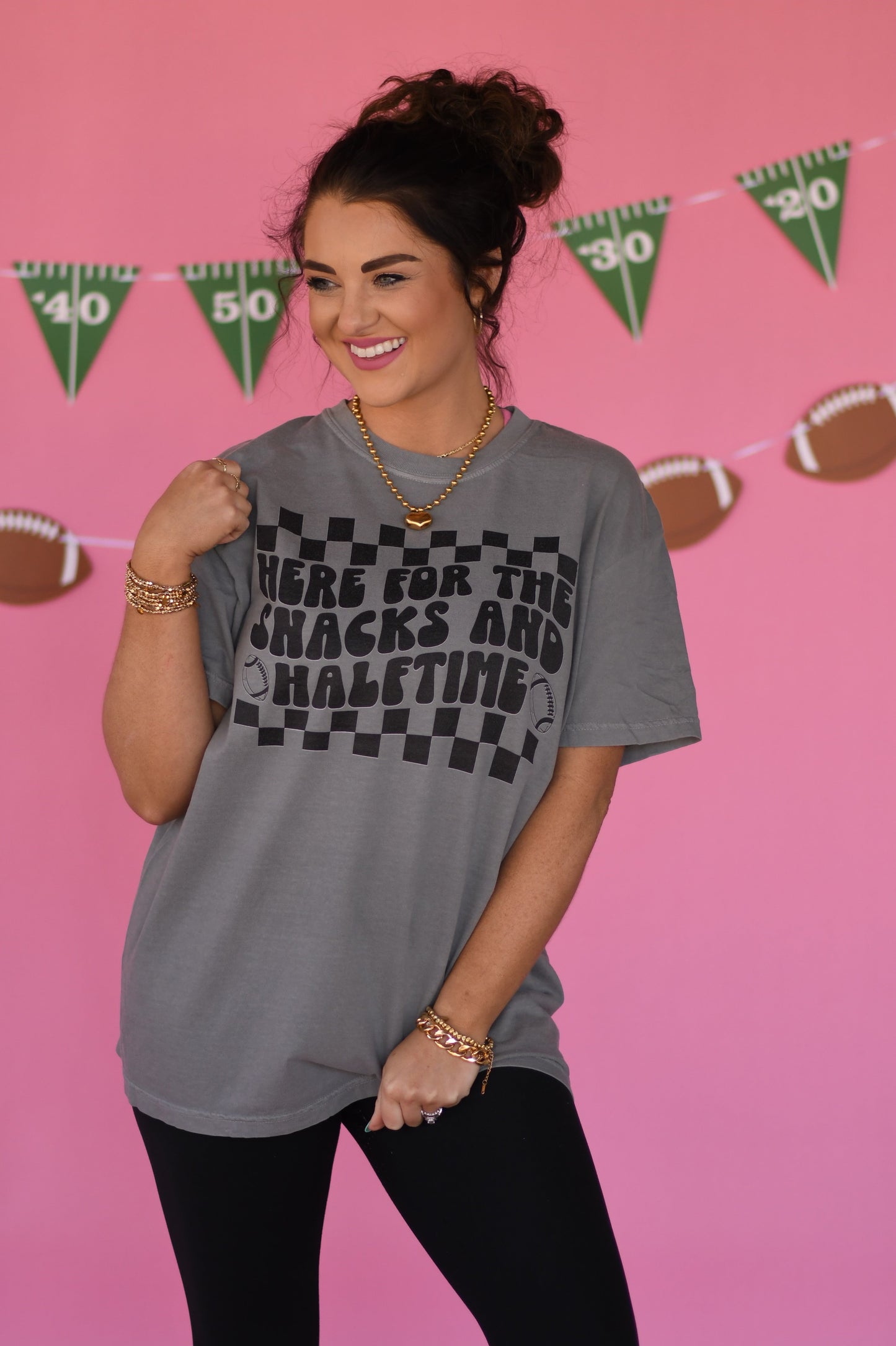 Grey Here For The Snacks And Halftime Tee/Long Sleeve Tee