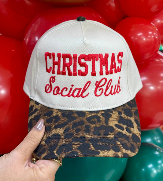 Christmas Social Club Leopard Bow Hat