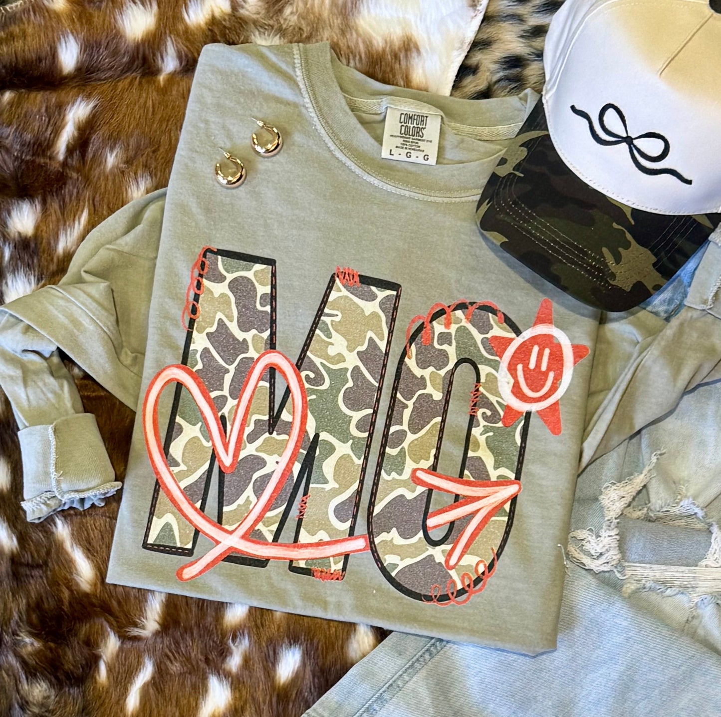 MO Camo Doodle State Tee/Long Sleeve