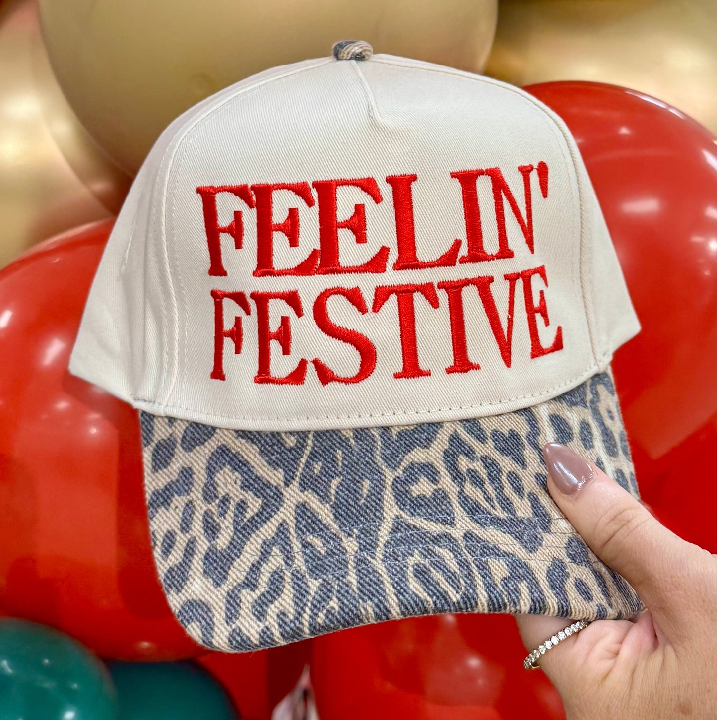 Feelin’ Festive Faded Leopard Hat