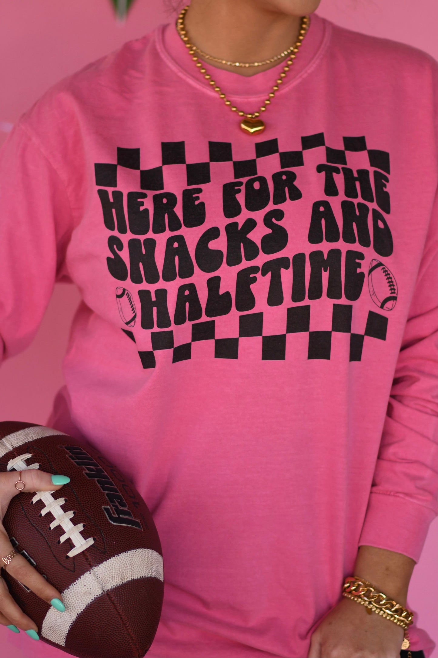 Pink Here For The Snacks And Halftime  Tee/Long Sleeve Tee