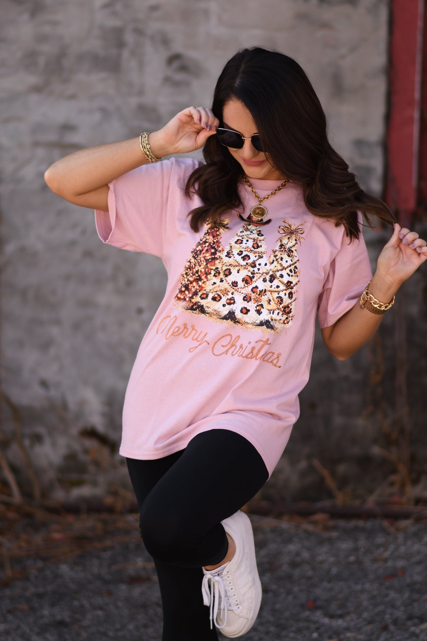 Merry Christmas Western Trees Tee