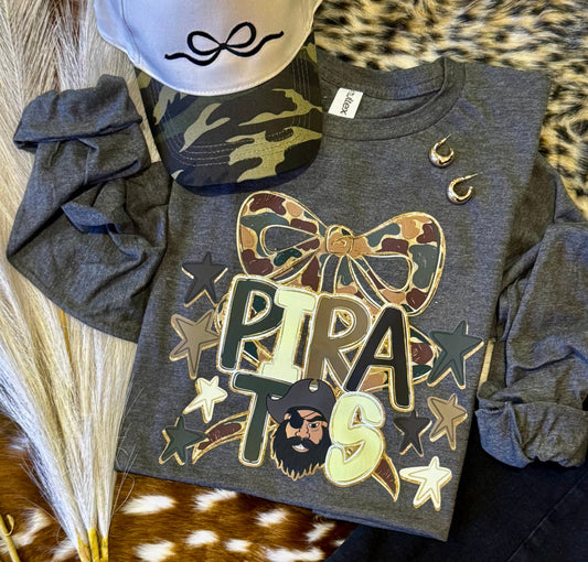 Pirates Camo Bow Tee / Long Sleeve