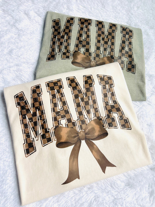 Neutral Bow Checkered Mama