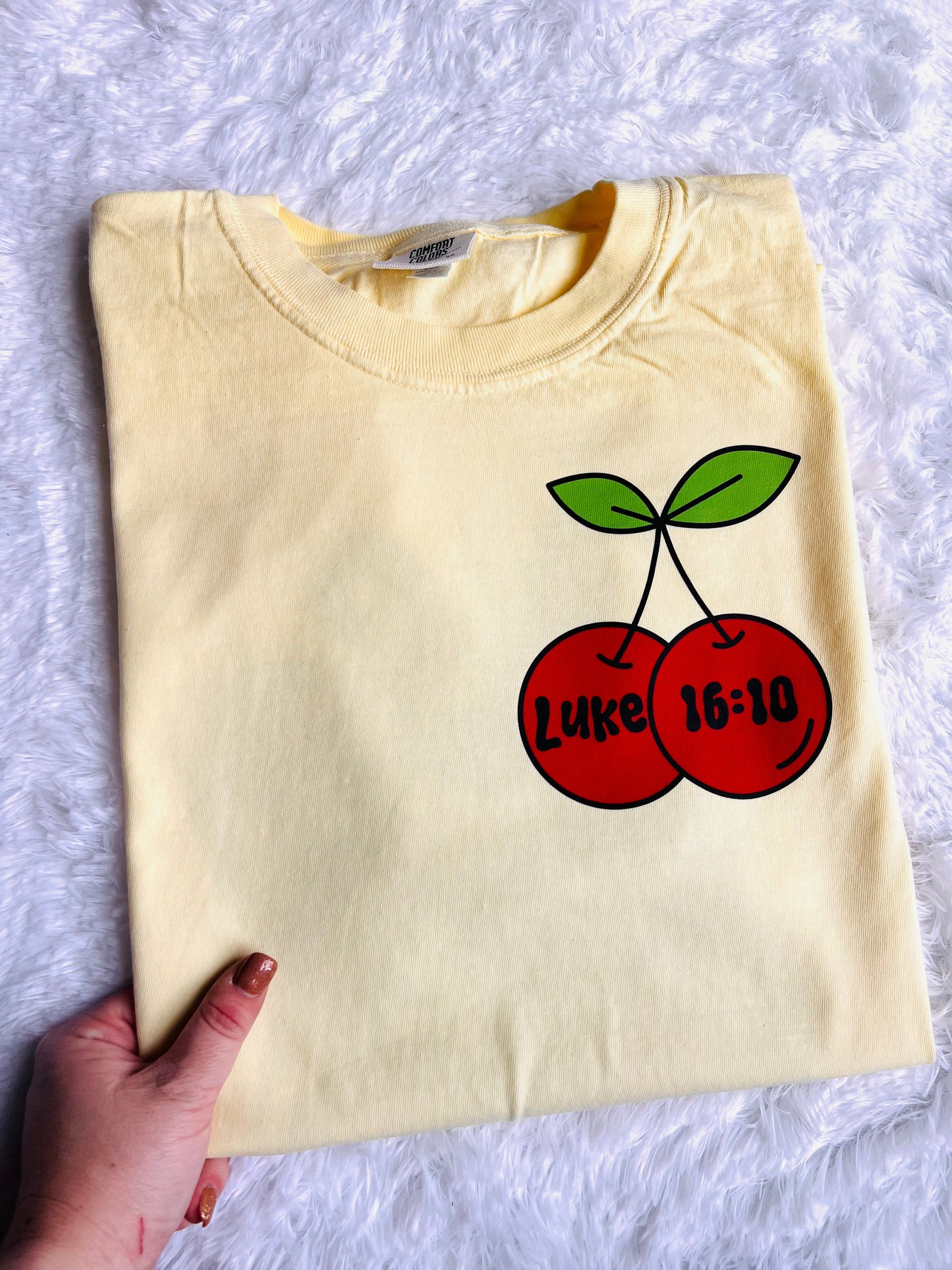He Can Do A Lot Cherry Graphic Tee (front and back print)