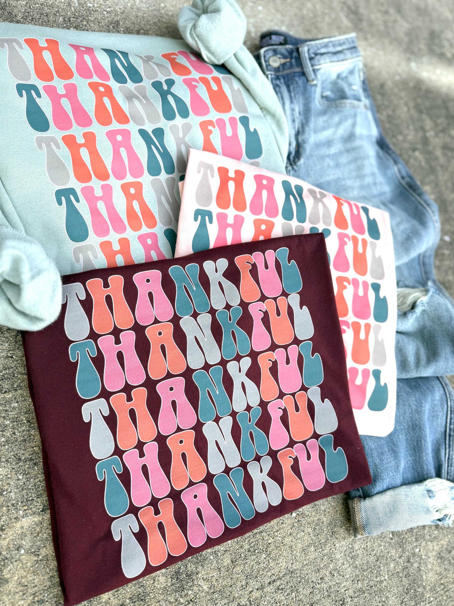 Thankful Stack Tee OR Sweatshirt - RTS