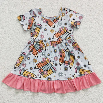 Girls Boho Ruffle Floral Pencil Shorts Set or Dress