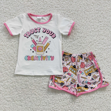 Trust Your Creativity Girls Shorts Set