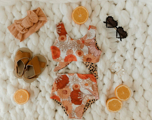 RTS Girls floral boho bikini