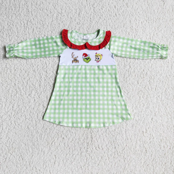 RTS Embroidered Green Man Christmas Dress