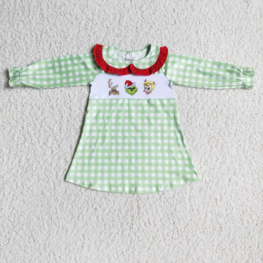 RTS Embroidered Green Man Christmas Dress