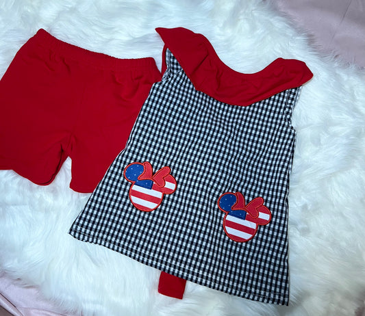 RTS Girls Embroidered Fourth of July Shorts Set