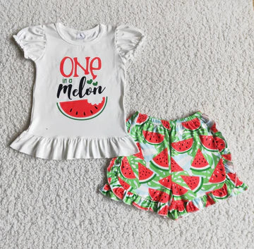 Girls One in a Melon Short Set