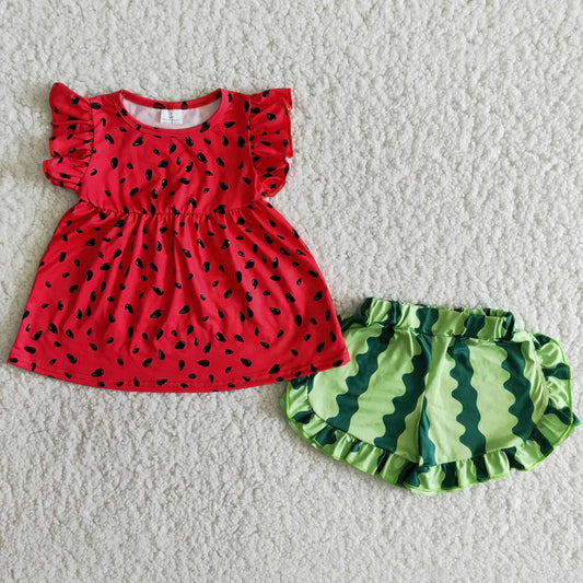 Girls Watermelon Shorts Set