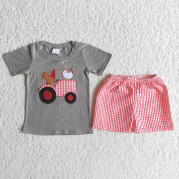 Boys Farm Animals Shorts Set