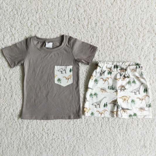 Boys Dinosaur Shorts Set