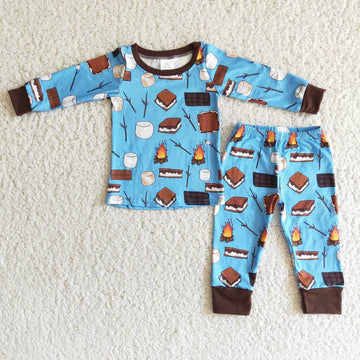 Blue or Pink Sibling Match Campfire Pajamas
