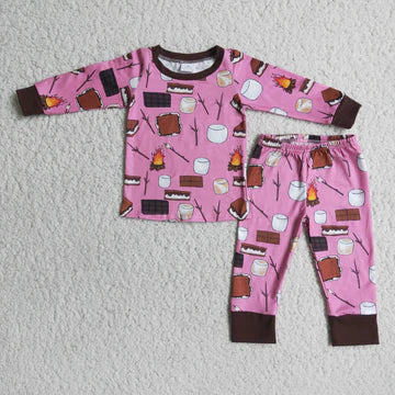 Blue or Pink Sibling Match Campfire Pajamas